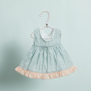 ouisdog Willow mint polka-dot dog dress with matching scarf