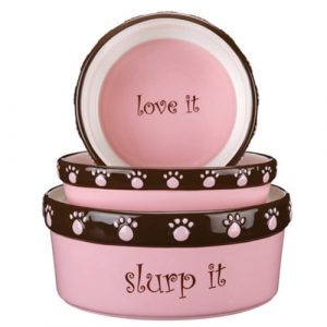 Cutie Paw Dog Dishes ~ Pink