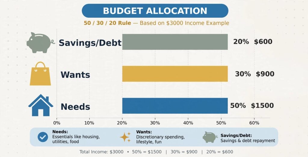 Bar chart showing how a $100 monthly investment grows over 10, 20, and 30 years through compounding