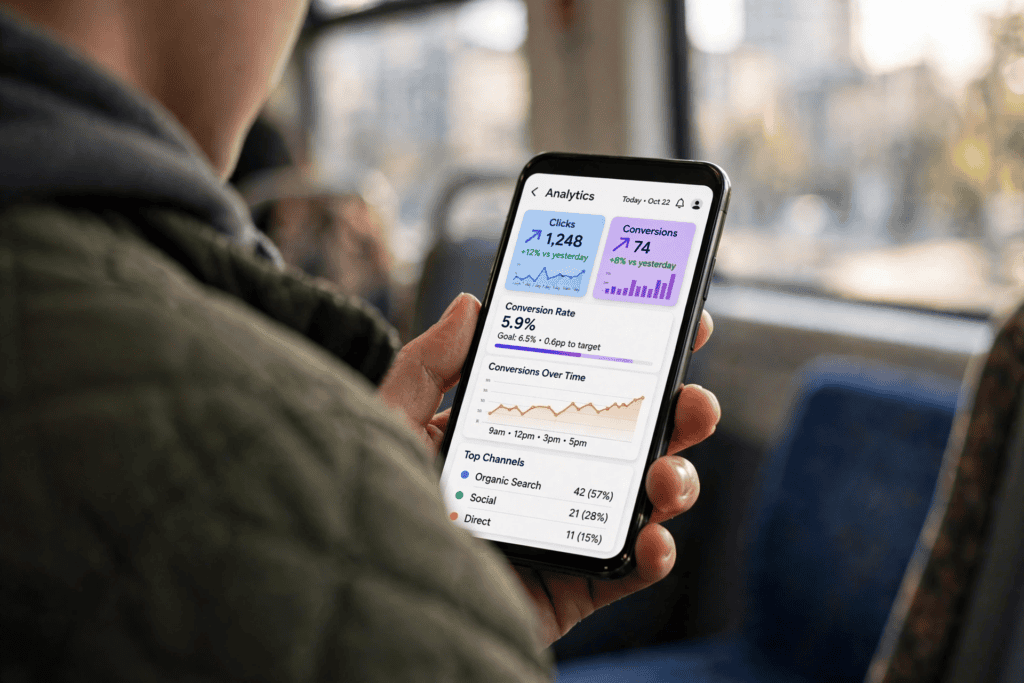Reviewing affiliate performance metrics on the go