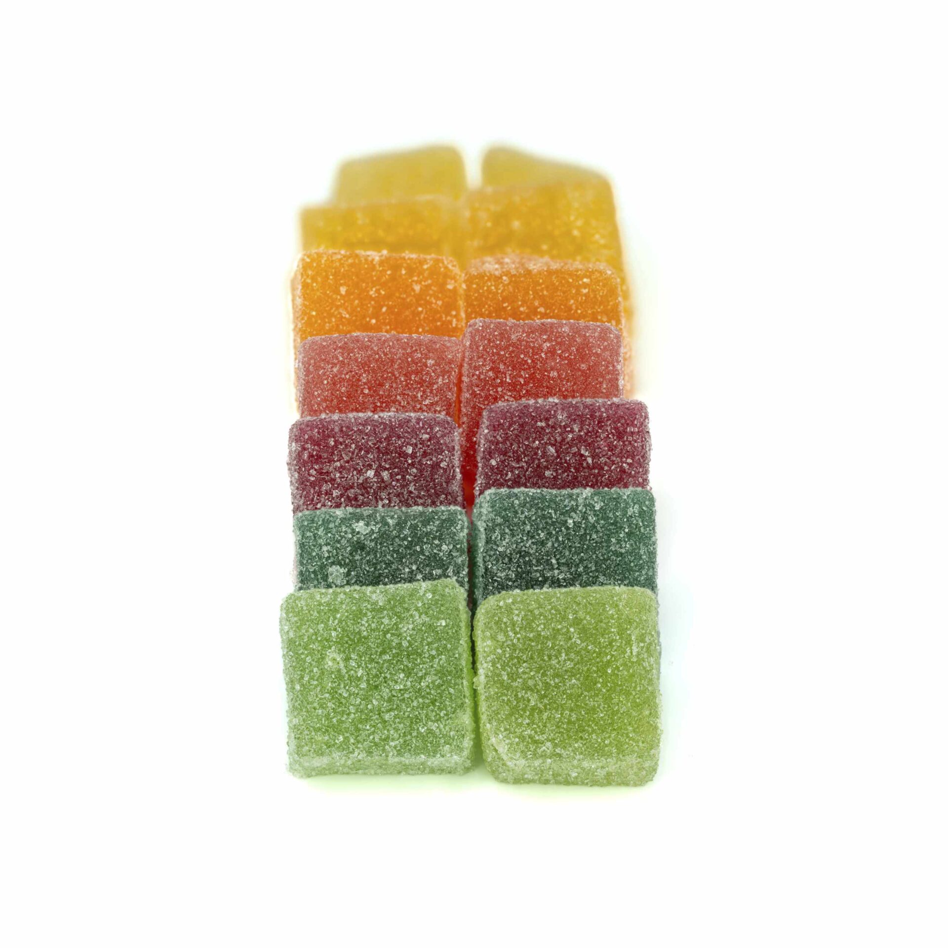 colorful gummies stacked