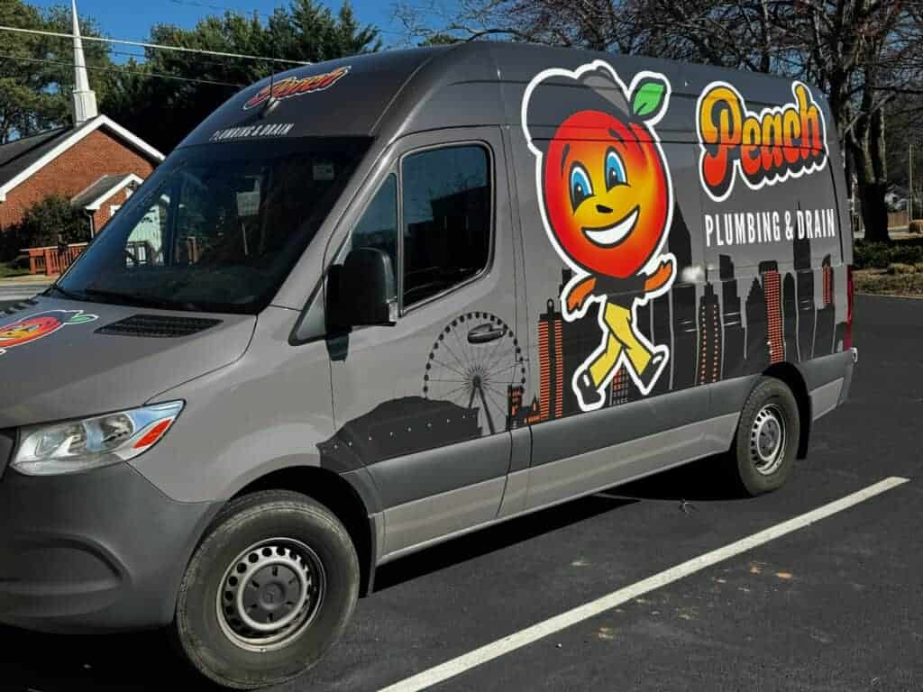 Peach Plumbing & Drain van in Atlanta, GA