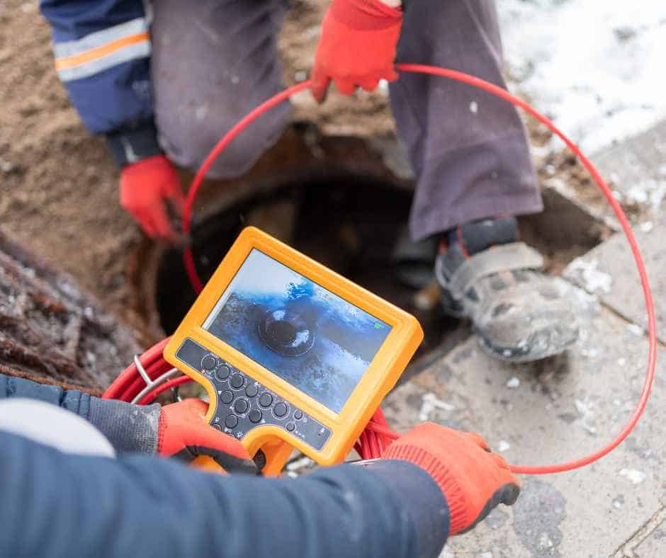 Conducting a sewer line camera inspection