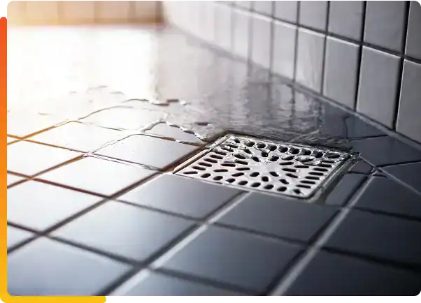 Clogged-Shower-Drain-With-Standing-Water