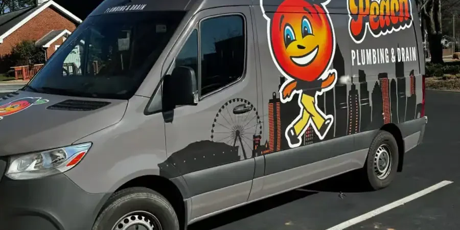 Peach-Plumbing-And-Drain-Branded-Service-Van