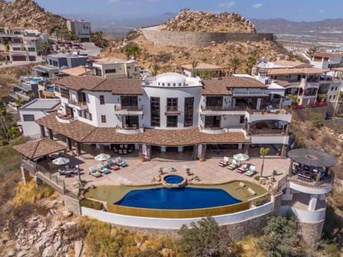 Expansive Hillside Estate With Infinity Pool, Cabana, And Panoramic Views In Pedregal Real Estate, Cabo San Lucas.