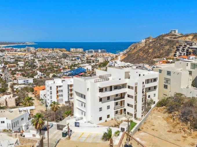 Modern Pedregal Residential Building With Ocean View In Cabo San Lucas, Mexico.