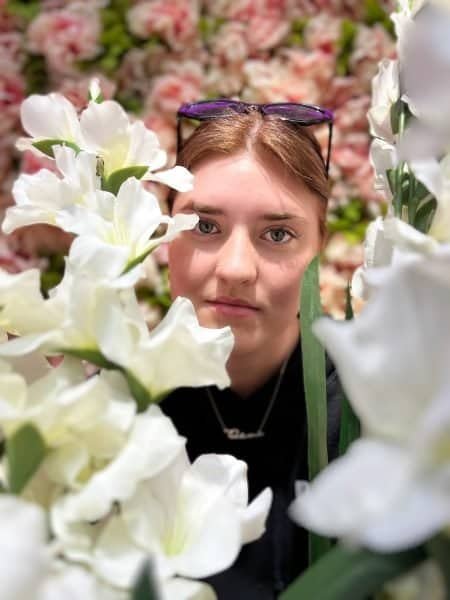 Portrait of Olivia with Flowers