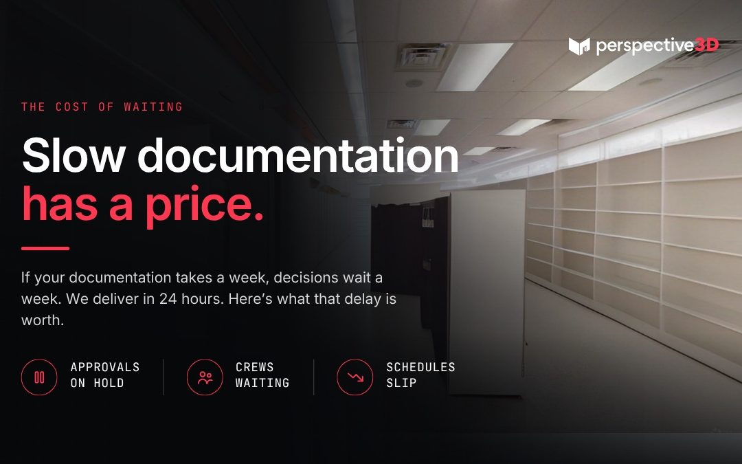 Empty retail commercial space in Michigan — construction documentation delays cost project teams in RFIs, rework, and wasted site visits
