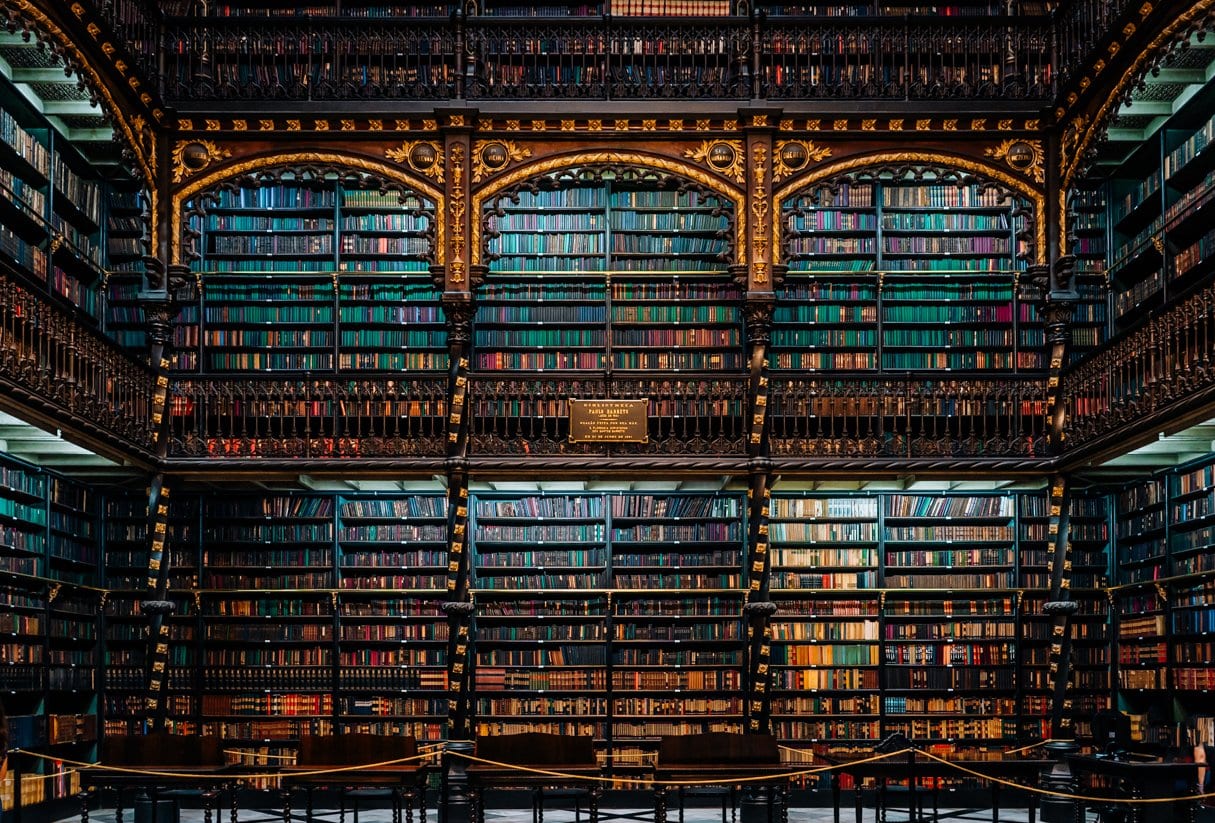 Real Gabinete Portugues Da Leitura, one of the most beautiful libraries in the world, located in Rio de Janeiro, Brazil.