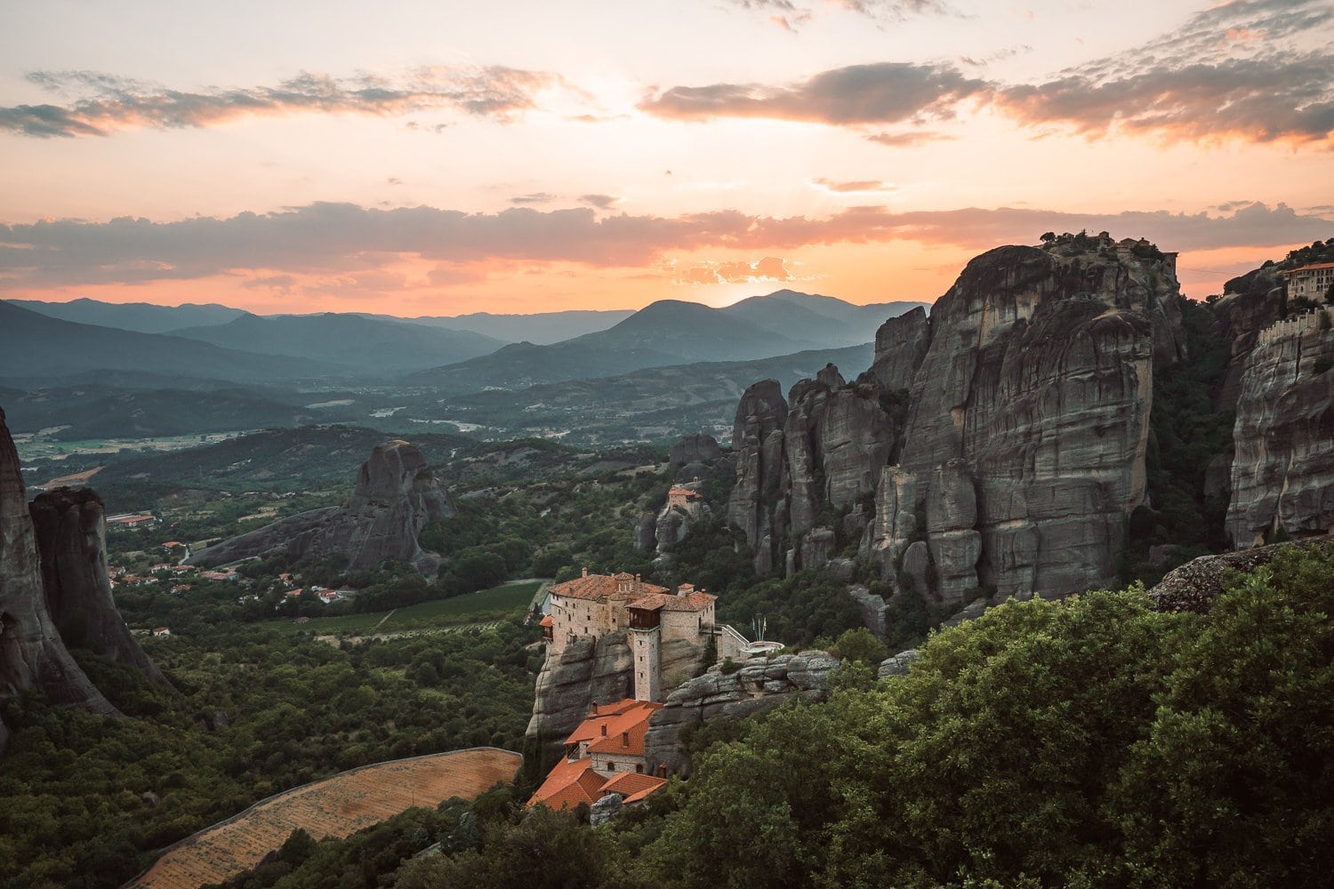 Sunset in Meteora