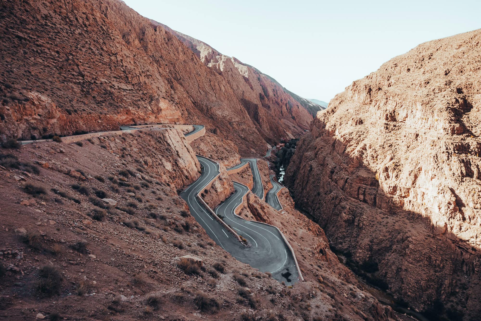 Famous snake road in Dades Gorge Morocco