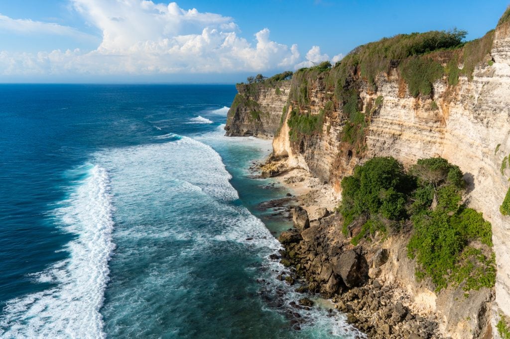 Cliffs in Bali, Indonesia at Uluwatu