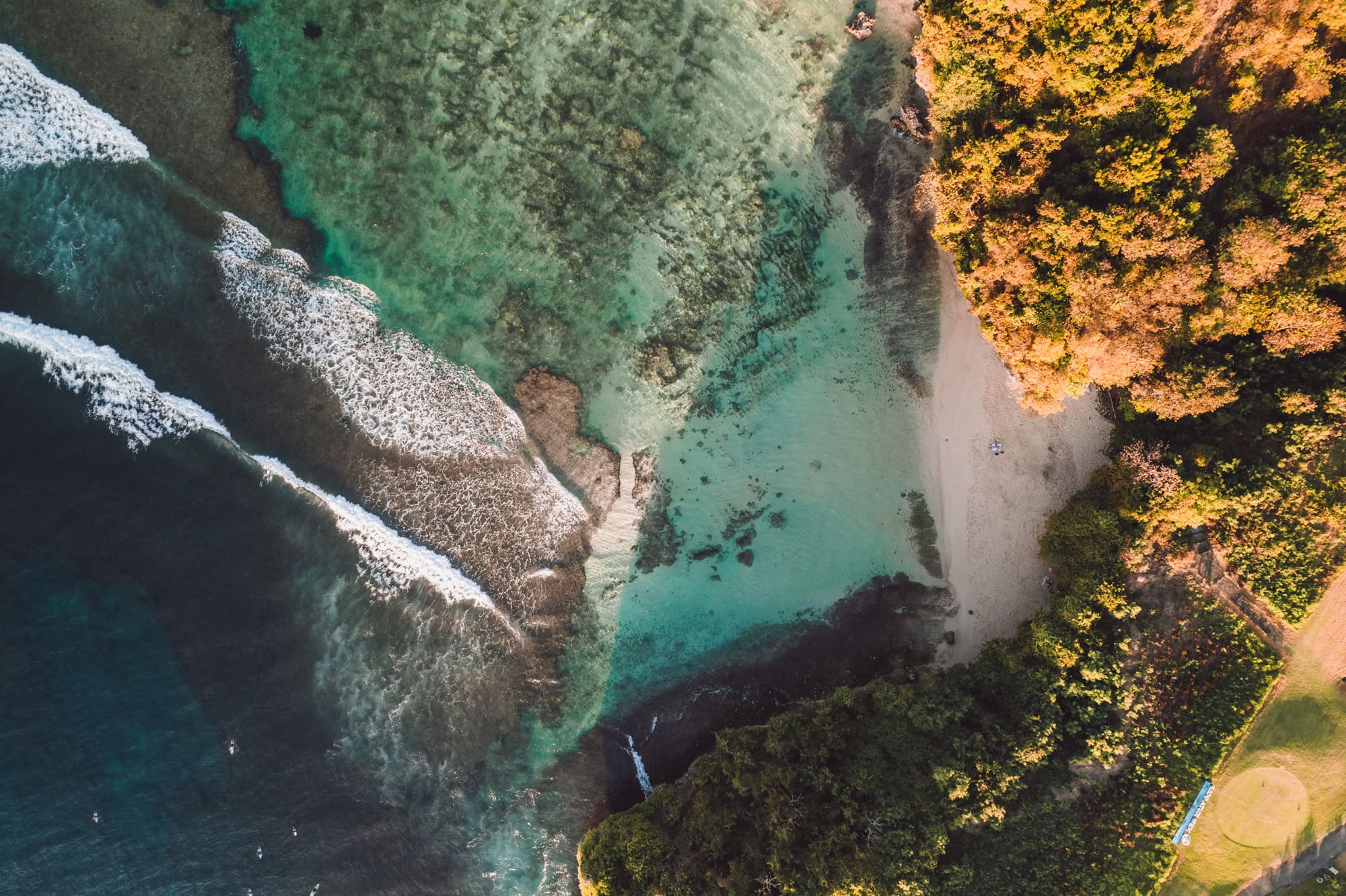 Beach in Bali from above