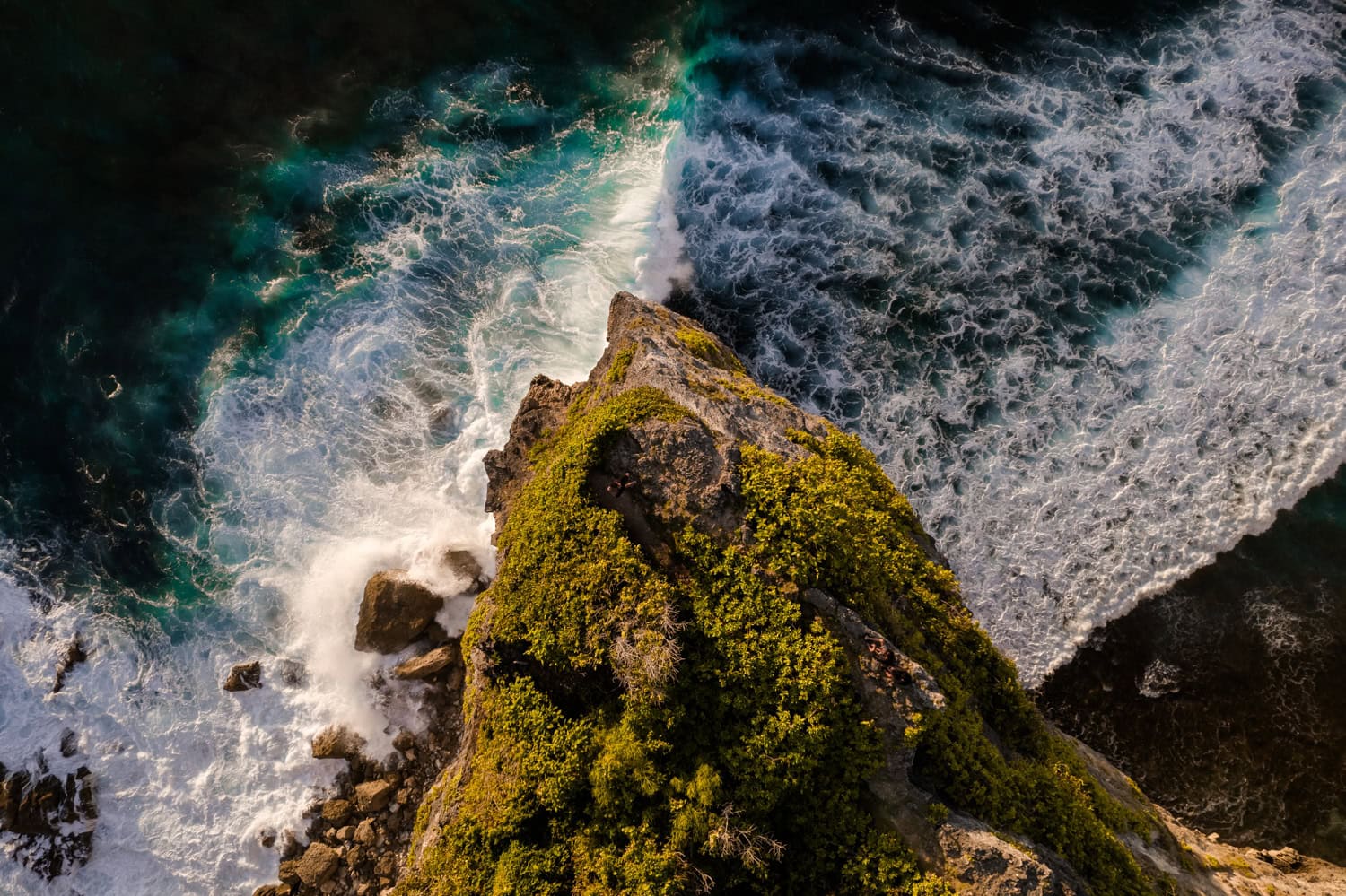 Cliff and sea from above