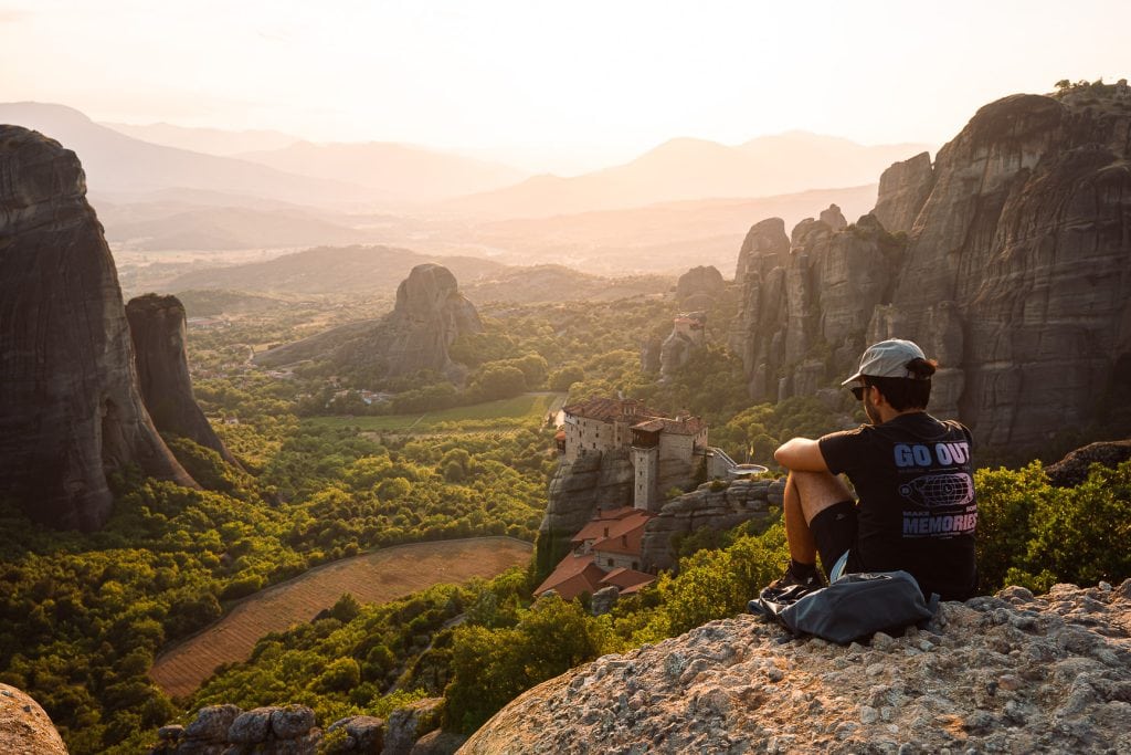 Sunset in Meteora, Greece