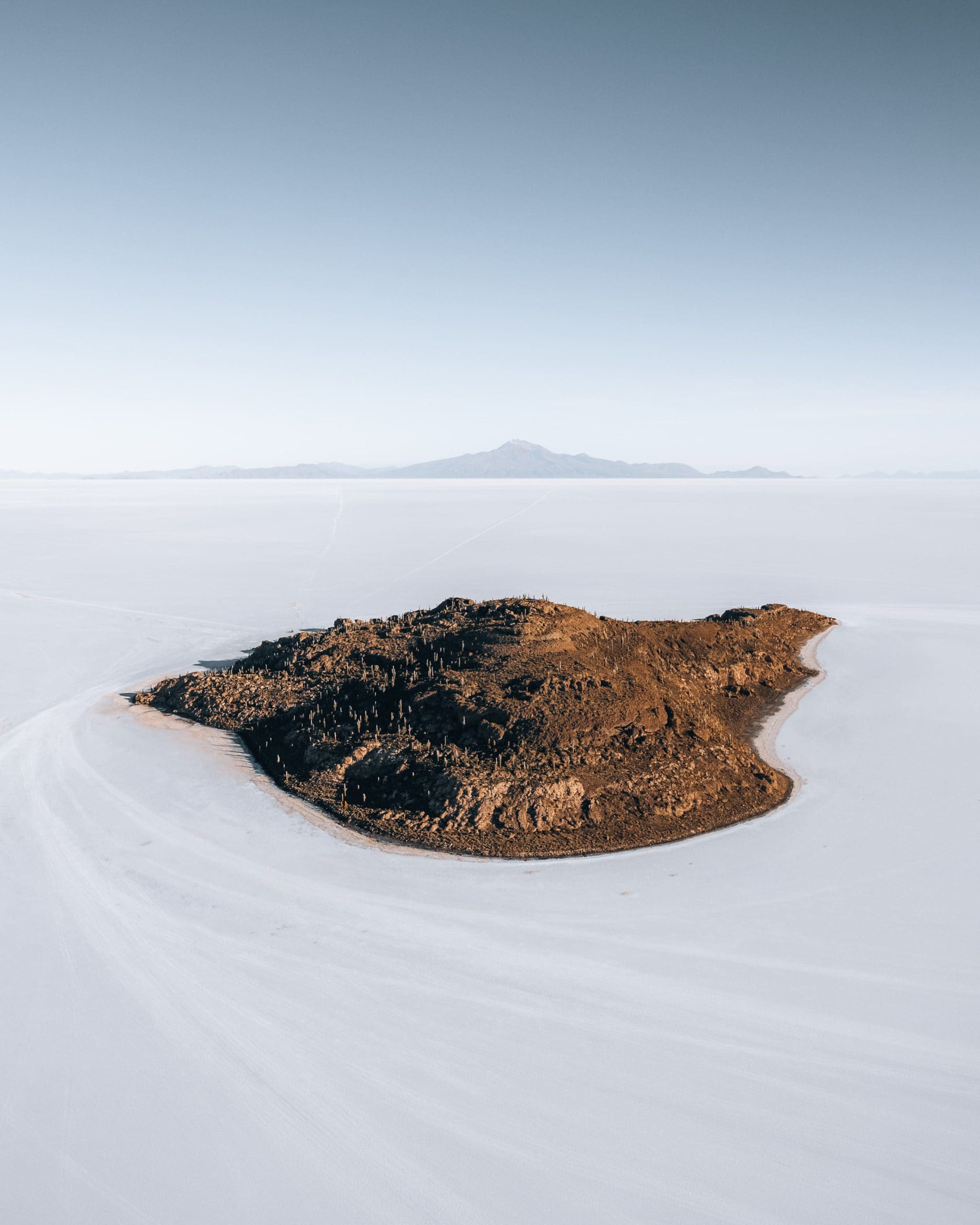 Island in the salt flats of Bolivia