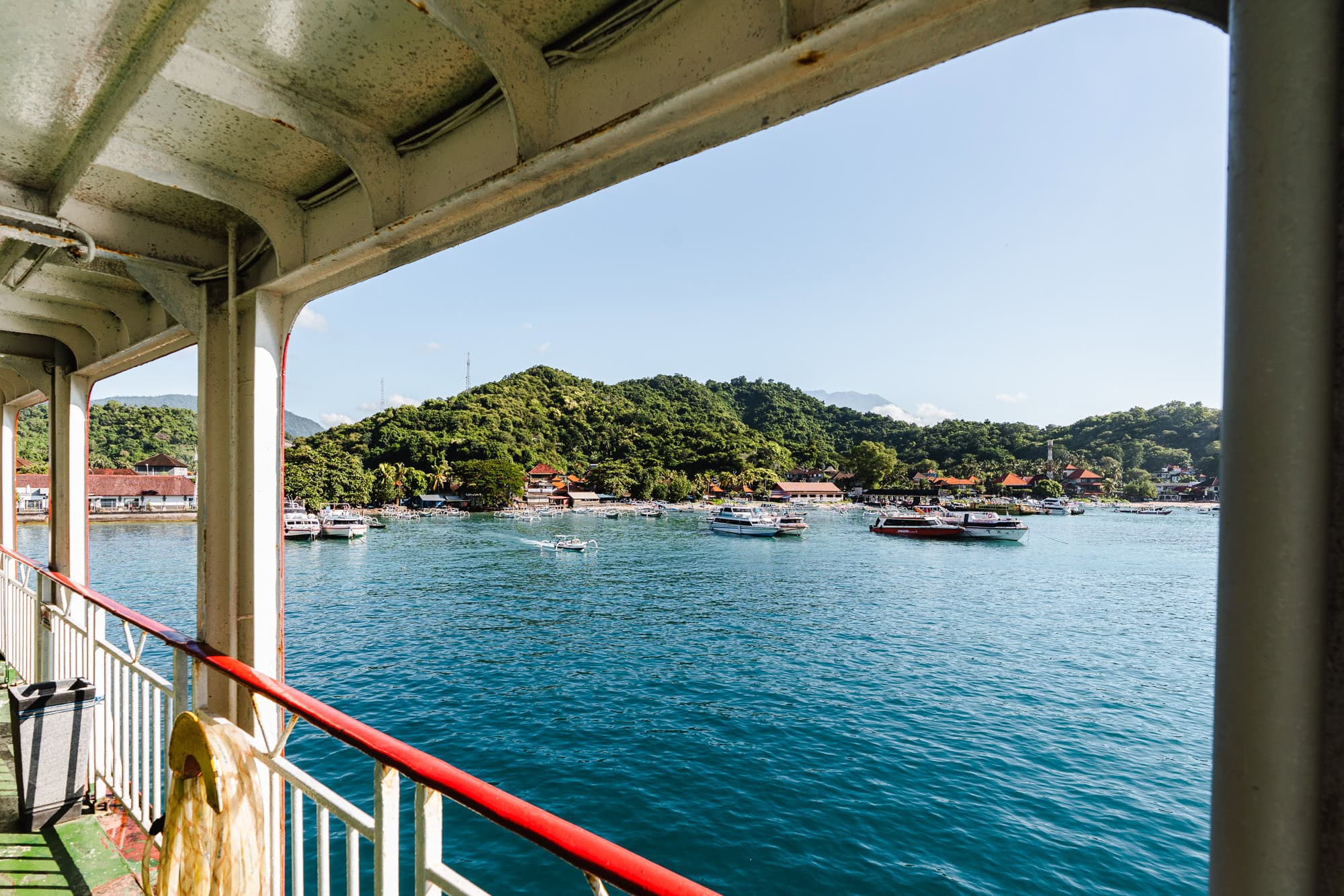 View from a boat on a tropical island