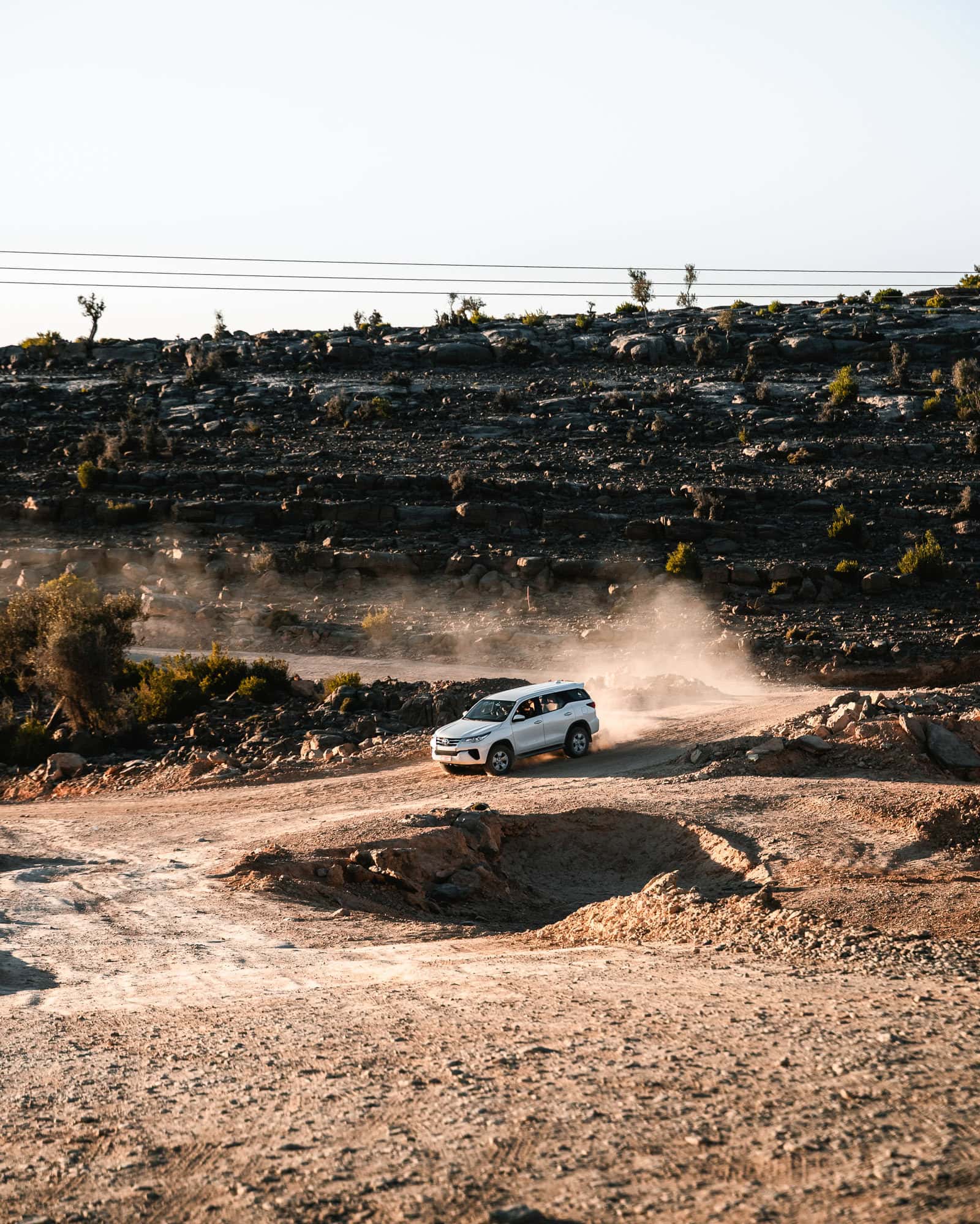 Car in the mountains of Oman
