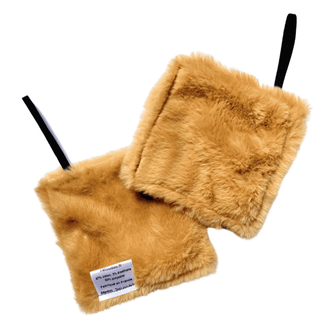 Mini SAM lapinou double face en fausse fourrure douce pour réconfort tactile
