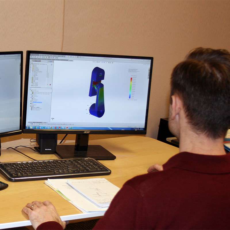 Engineering design of caster wheel using CAD software at P&H Casters.