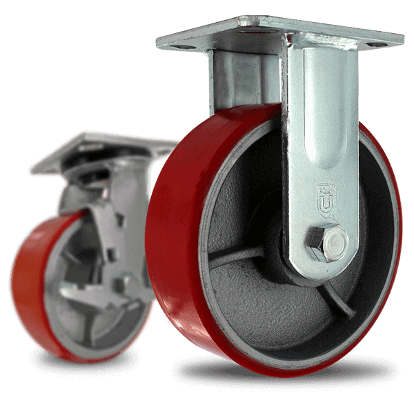 Heavy-duty die-cast polyurethane caster wheels for industrial applications