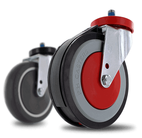 Smooth-rolling travelator casters for moving walkways in airports