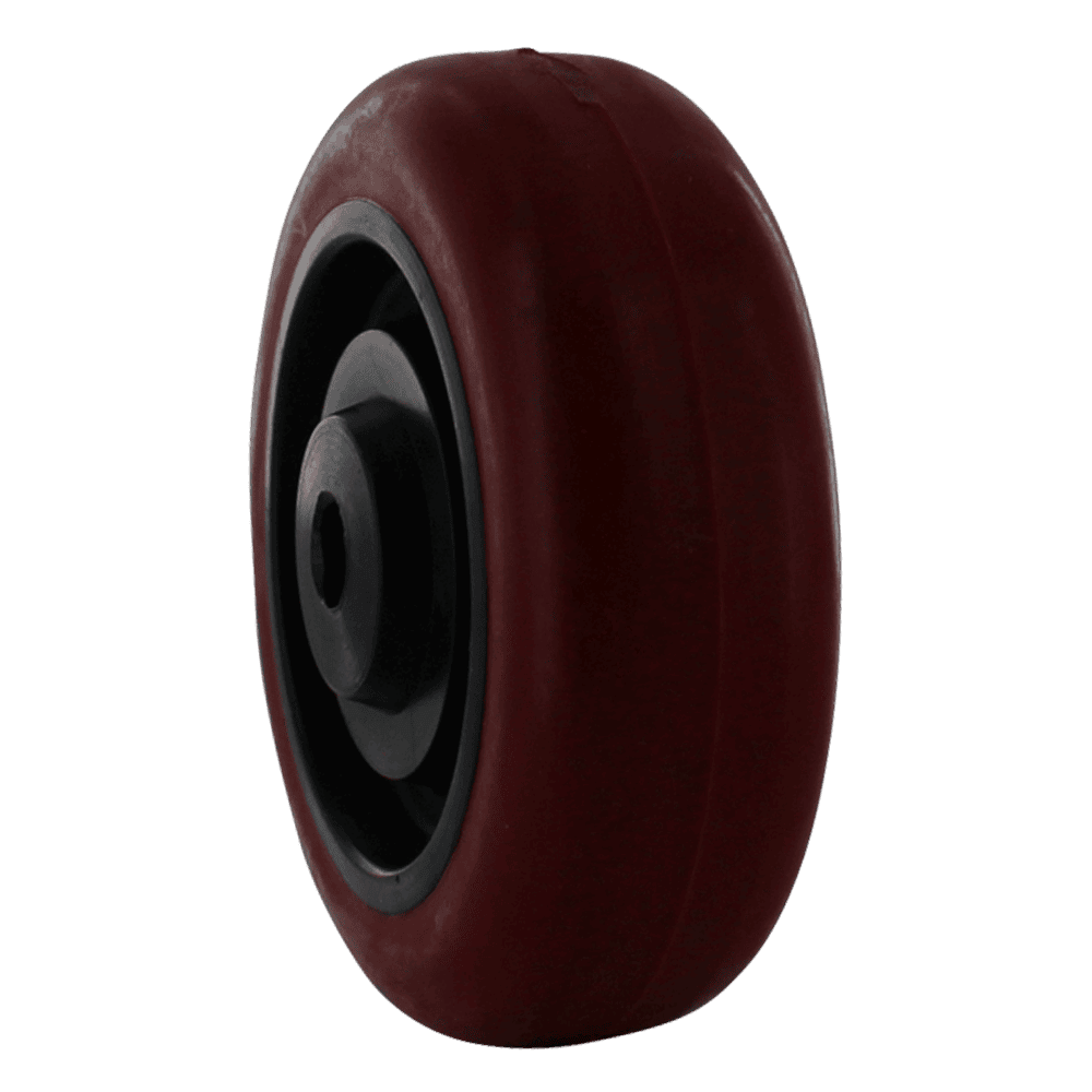 Quality red caster wheel for industrial applications.