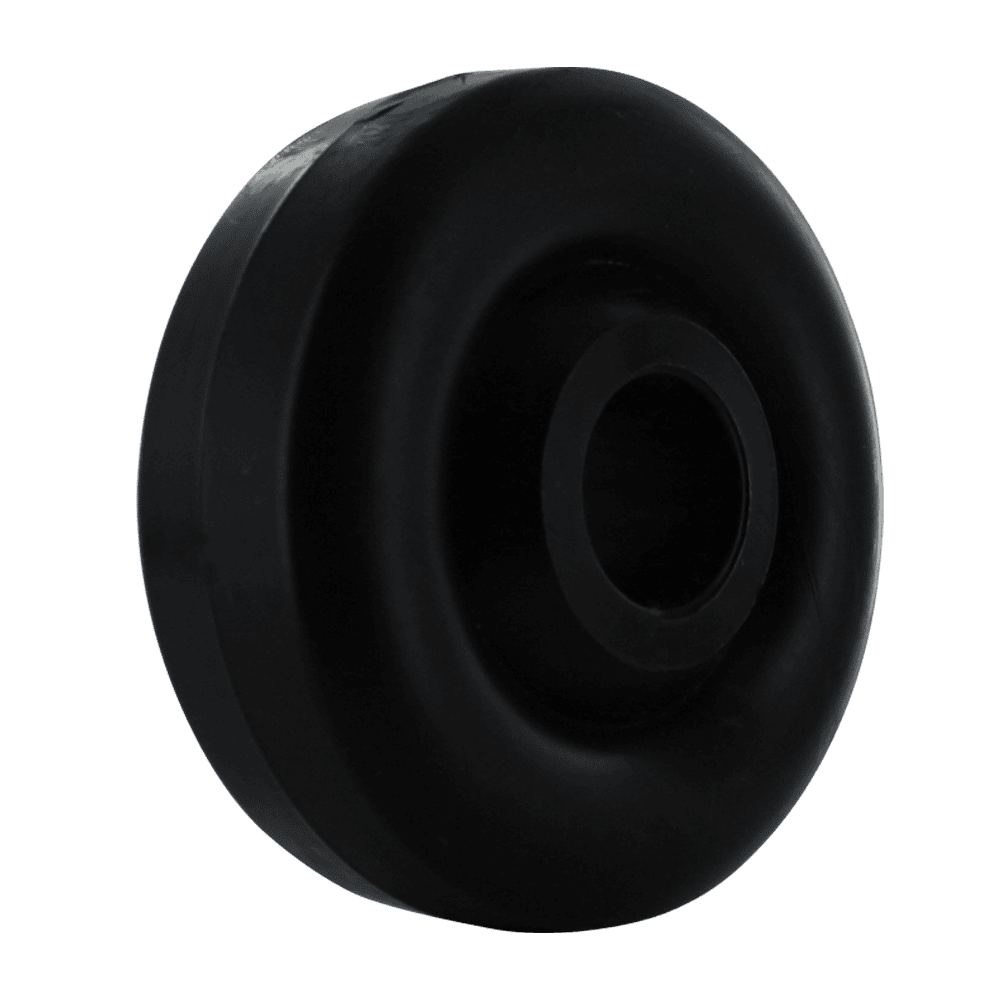 Heavy-duty black caster wheel for industrial applications.