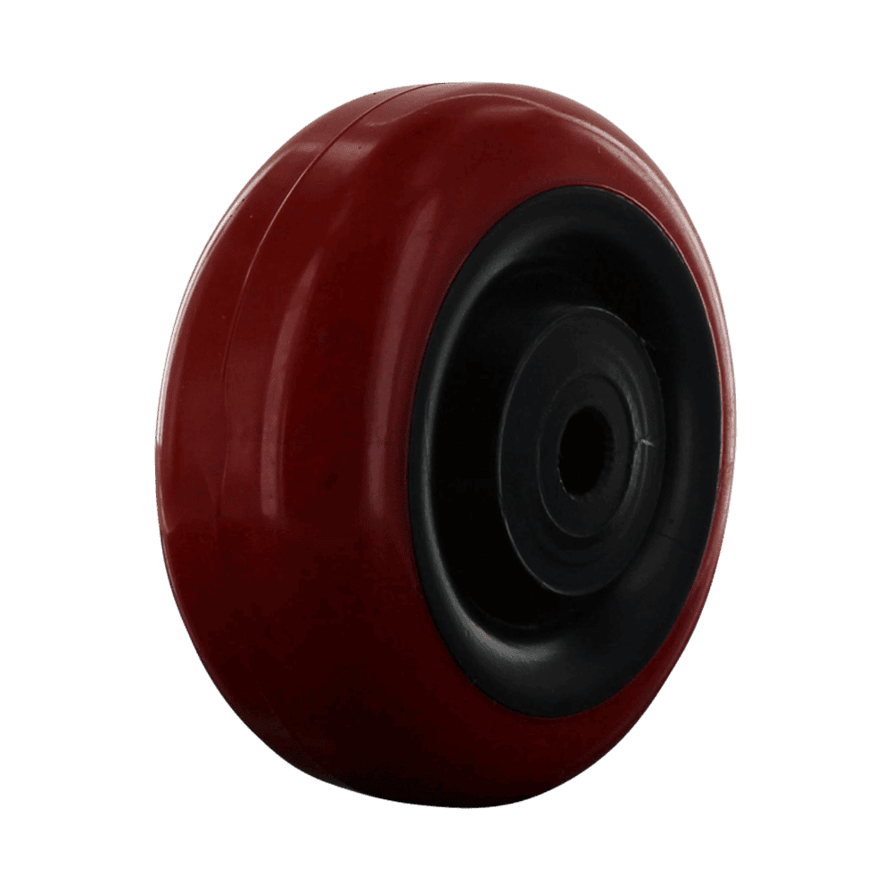 Quality red caster wheel for industrial applications.