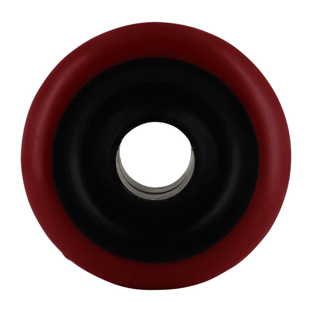 Quality red and black caster wheel for industrial applications.