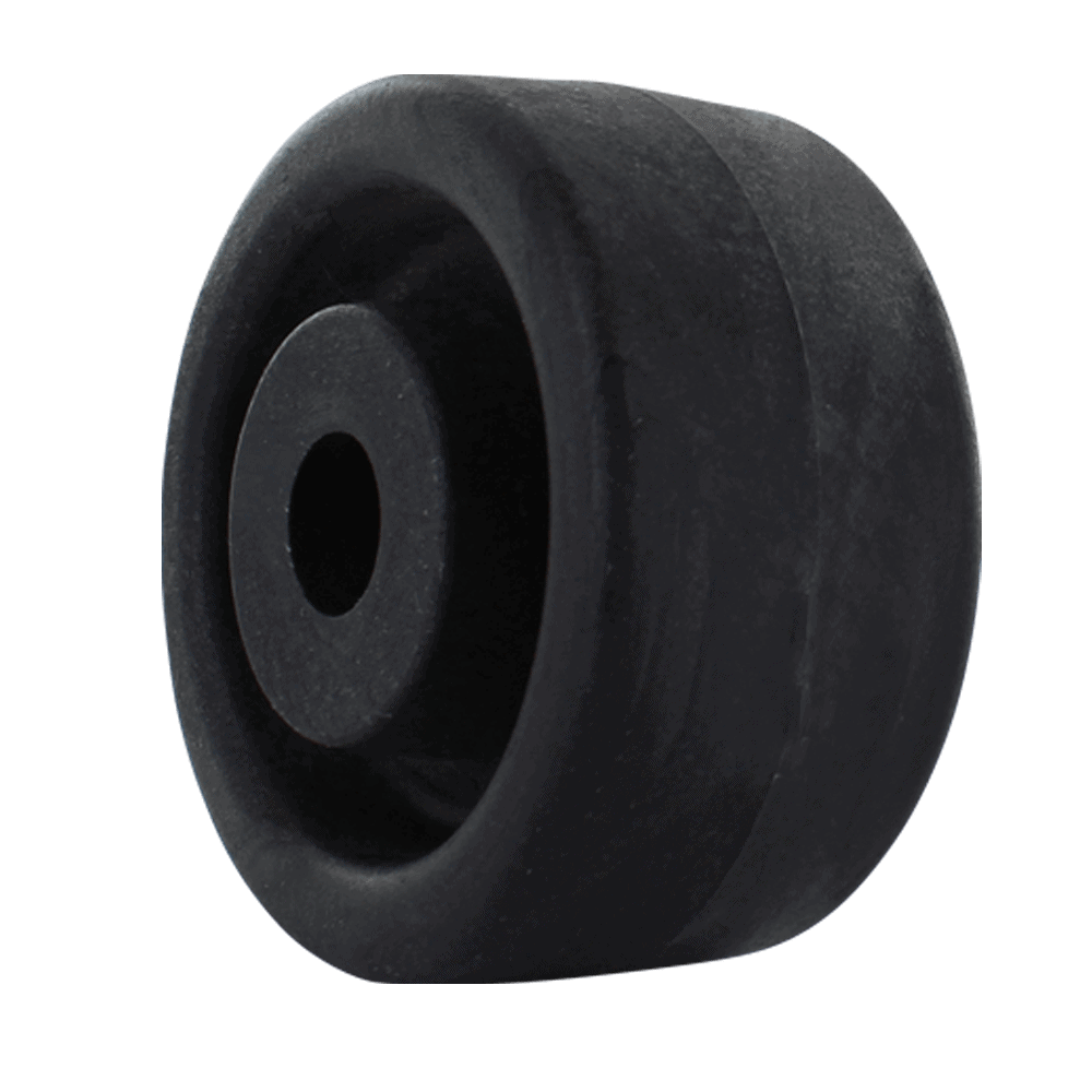 Heavy-duty black caster wheel for industrial applications.