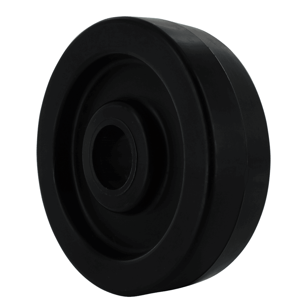 Quality black caster wheel for industrial applications.