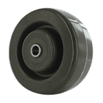 Heavy duty black caster wheel for industrial applications.