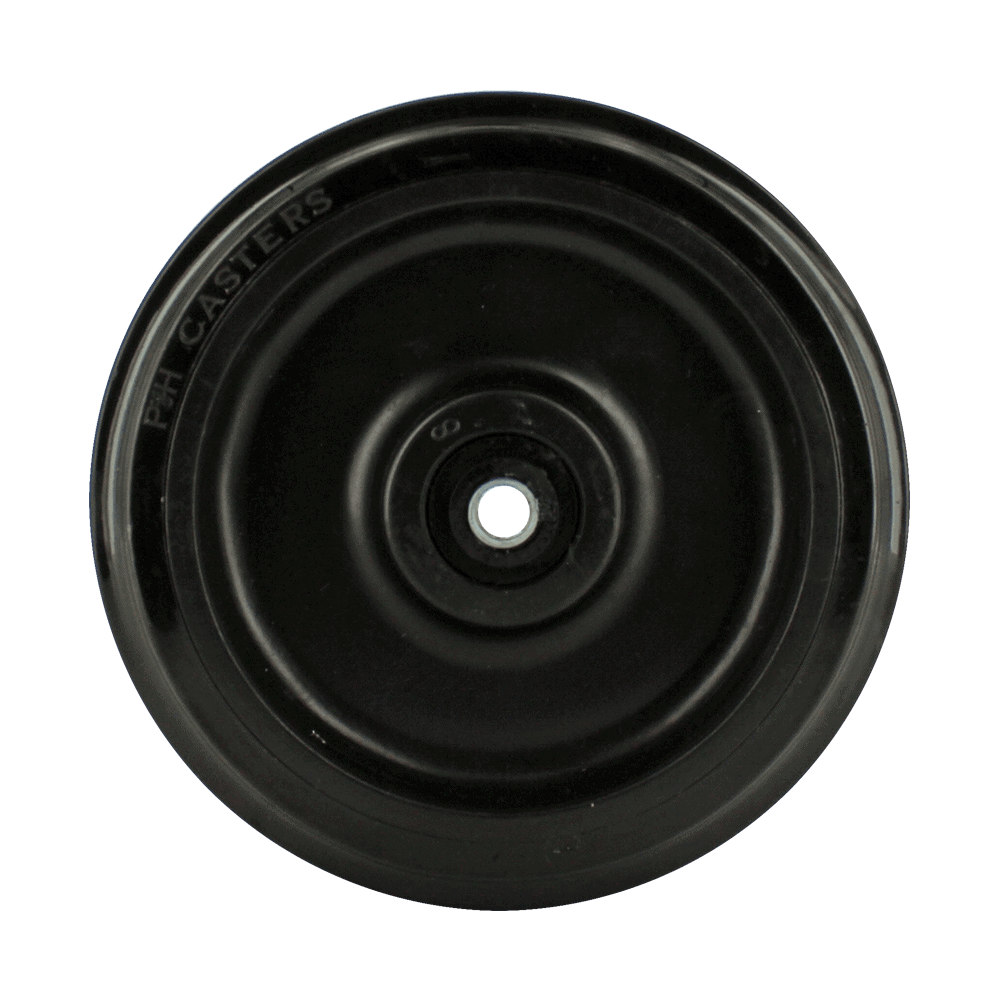 Quality black caster wheel for furniture and equipment.