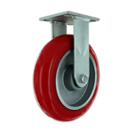 Duty red caster wheel for industrial applications.