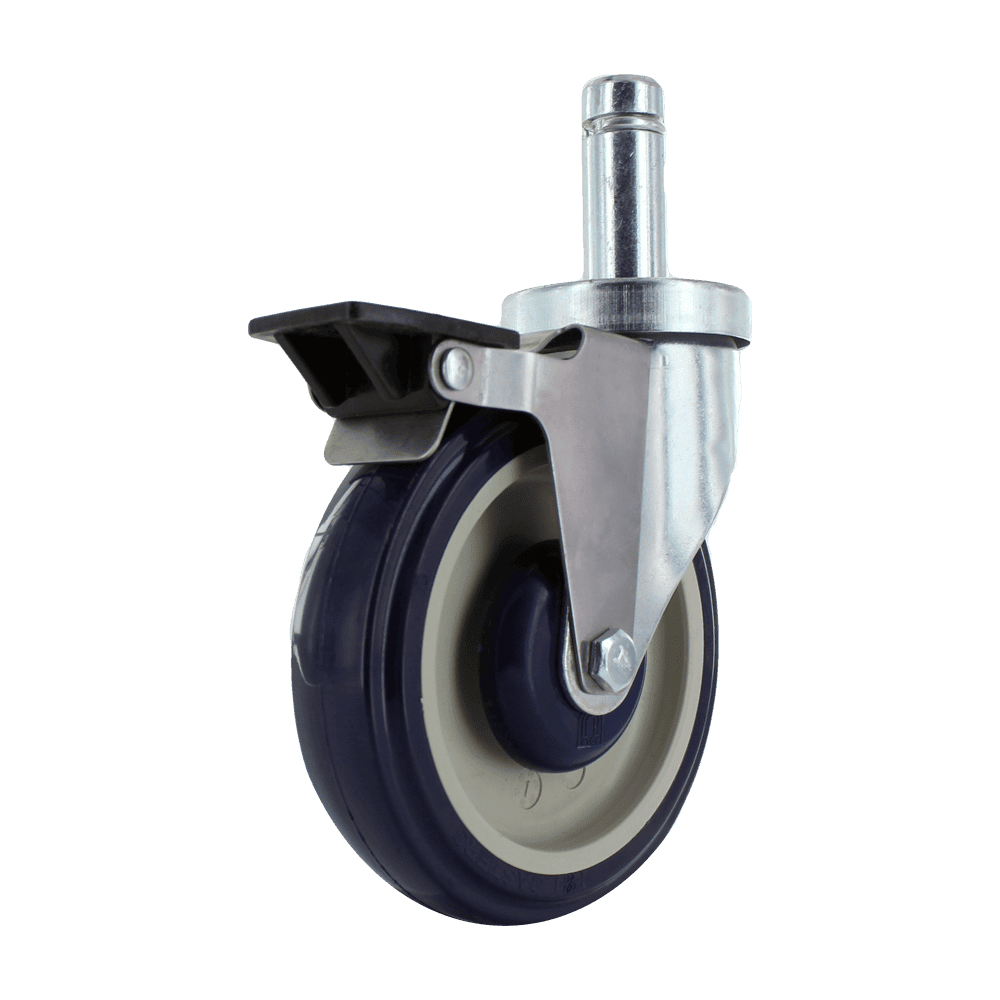 Quality industrial caster wheel with durable rubber tire and metal frame for smooth mobility.