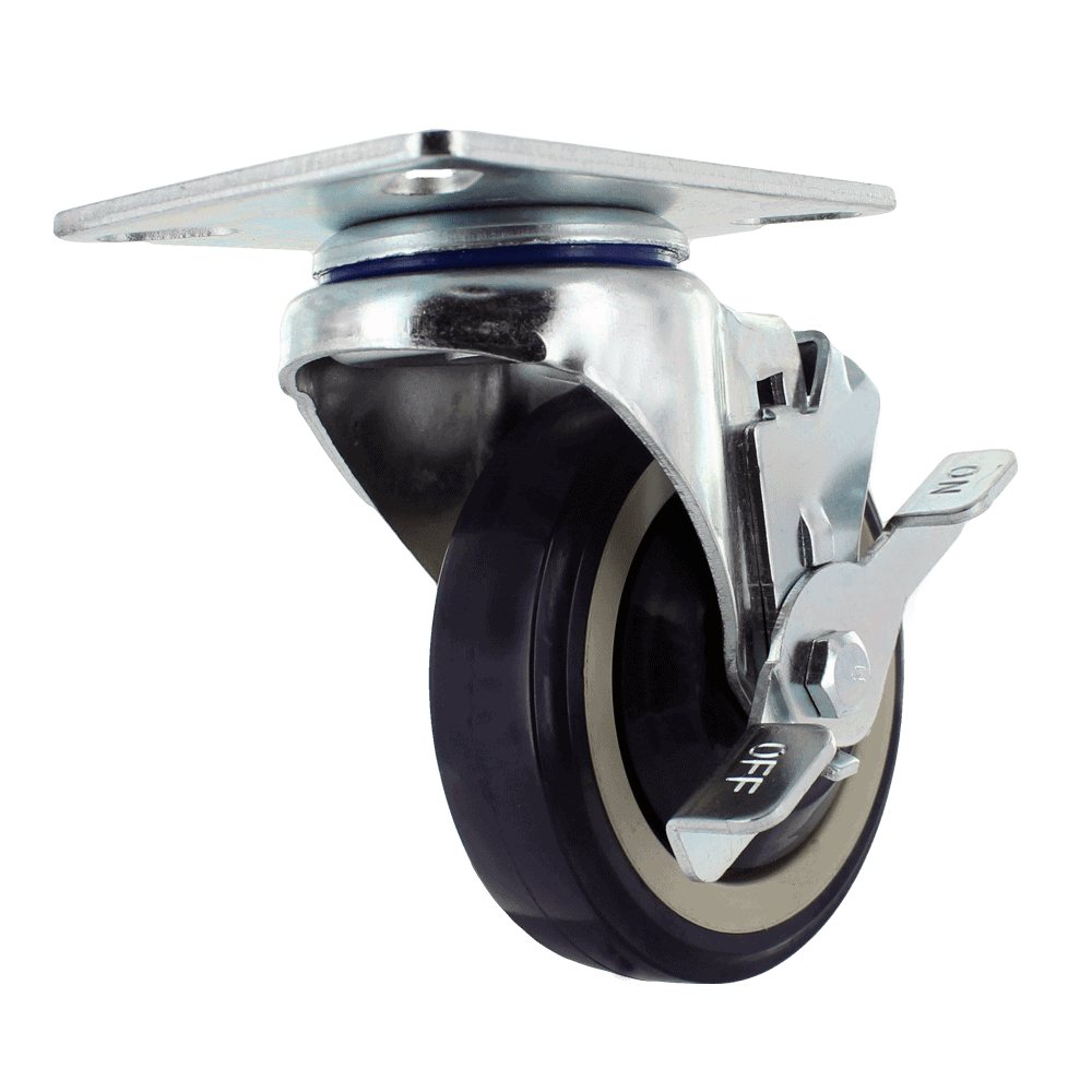 Heavy-duty caster wheel for industrial applications.