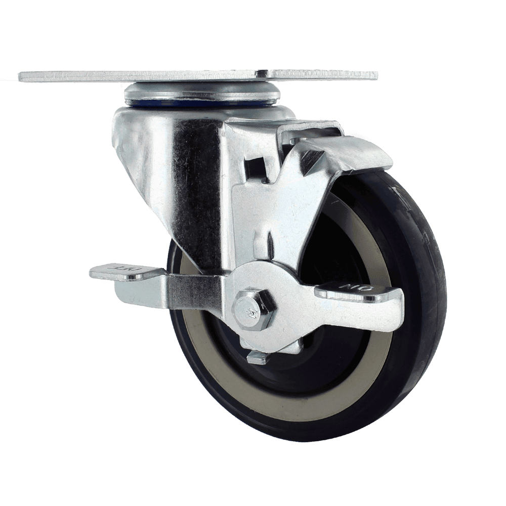 Quality Z20P241CLDEB caster wheel with durable rubber tire and metal frame.