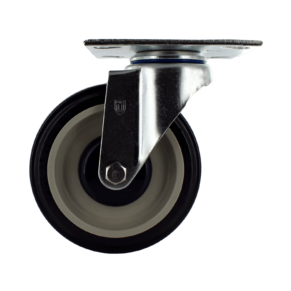 Industrial caster wheel with durable construction and swivel design.