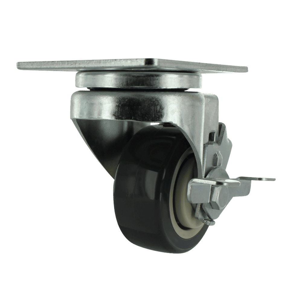 Quality industrial caster wheel with durable metal frame and rubber wheel for smooth movement.