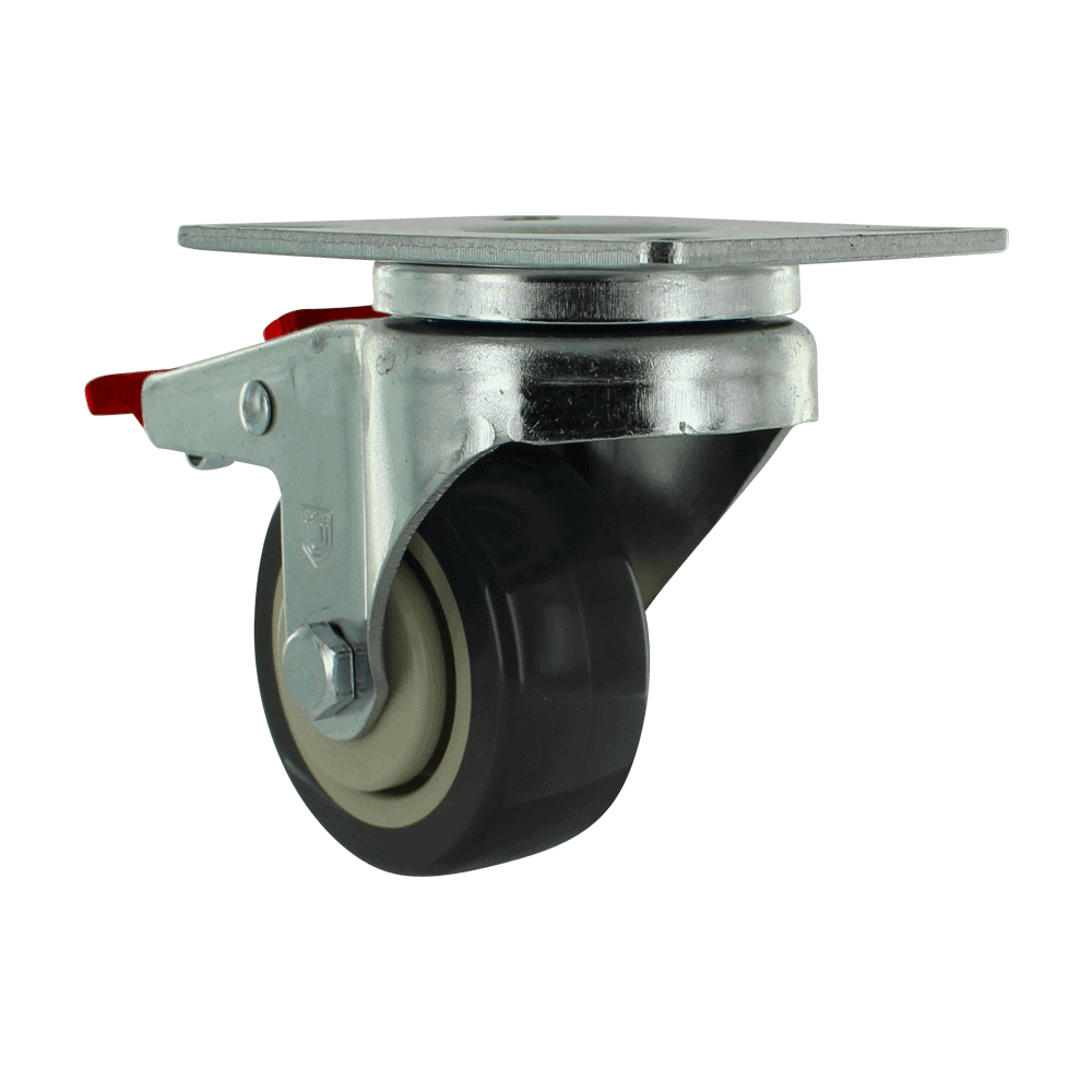 Wheel caster for industrial applications with durable construction.