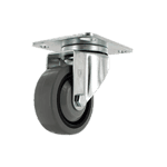 Industrial caster wheel with metal mounting plate for heavy-duty equipment.