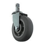 Duty caster wheel for industrial equipment.