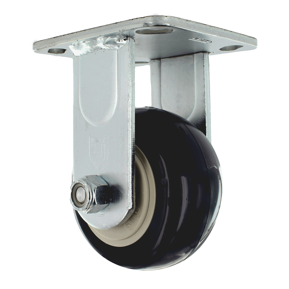 Heavy-duty caster wheel for industrial equipment and furniture.