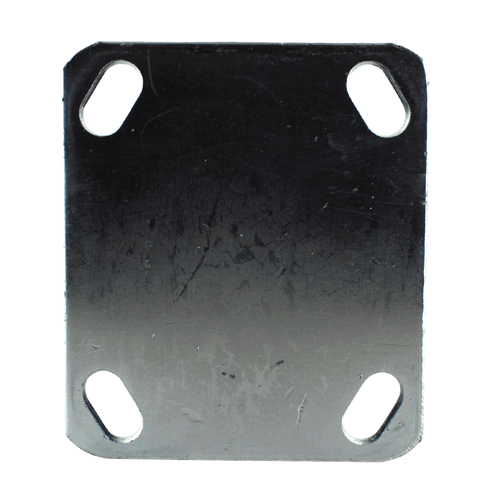 Heavy-duty mounting plate for casters, durable steel construction.