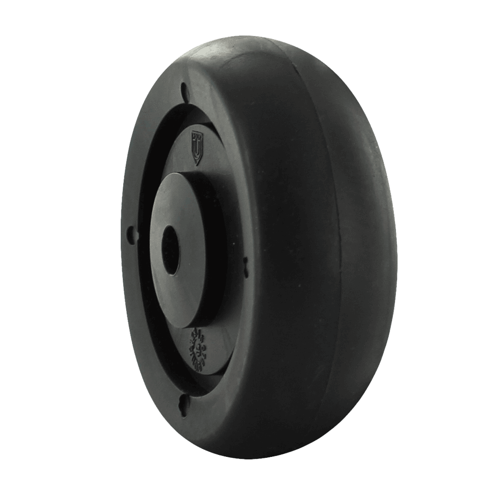 Quality black caster wheel for industrial applications.