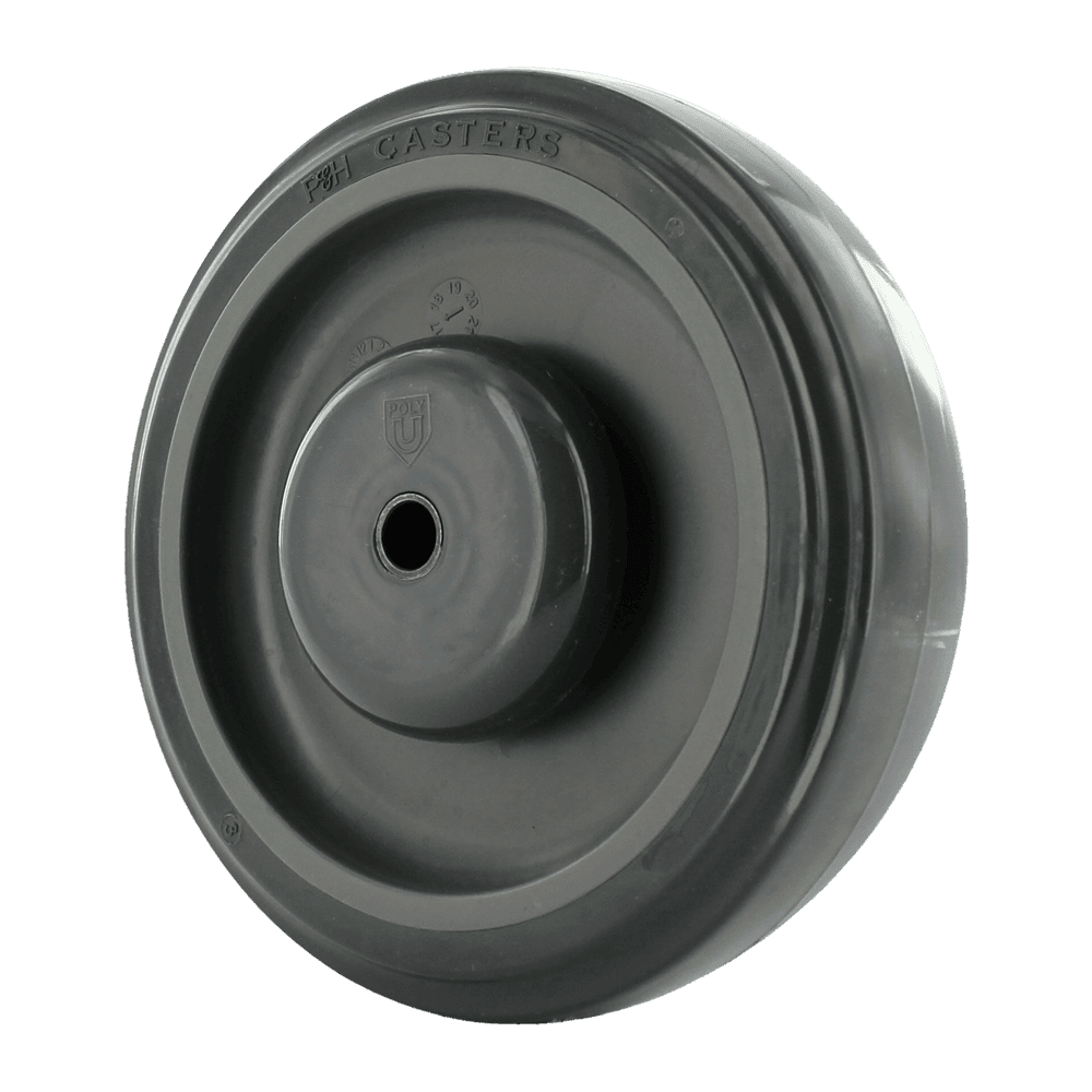 Heavy-duty black caster wheel for industrial applications.