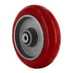 Quality red caster wheel for industrial applications.