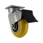 Wheel caster with brake for industrial applications.